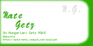 mate getz business card